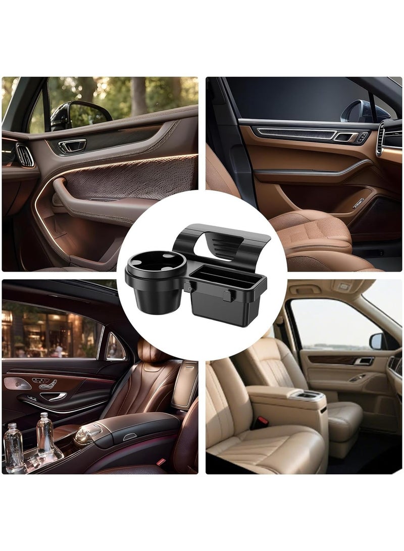 FAYET Car Door Cup Holder Organizer with Phone Storage and Hooks, No-Tool Window-Mounted Drink Pocket, Multifunction Vehicle Door Side Hanging Storage Box with Charging Hole - Image 3